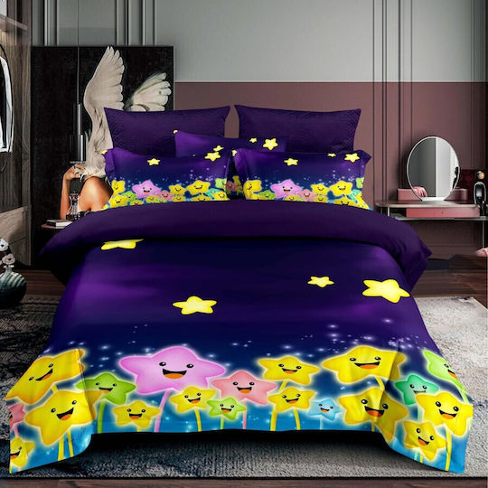 Pucioasa Комплект Детски Плик за Завивка Единичен с Калъфка Stars 160x220бр