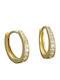 Charmy Earrings Hoops made of Silver Gold Plated with Stones
