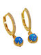 Charmy Earrings Hoops made of Silver Gold Plated with Stones