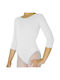 Children's Leotard 3/4 Sleeve Cotton Lycra Greek-white