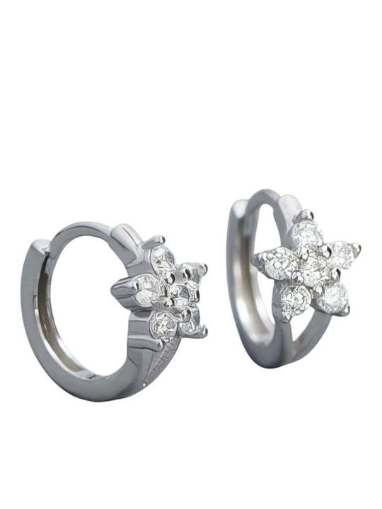 Charmy Earrings Hoops made of Silver with Stones