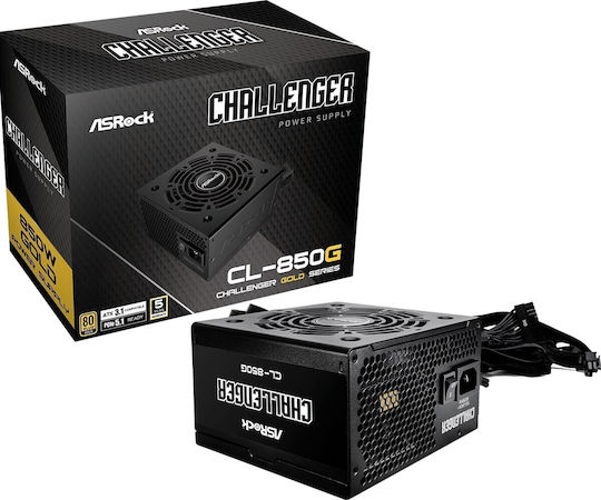 ASRock Challenger CL-850G 850W Черен Компютърно захранване Пълен кабел 80 Plus Gold