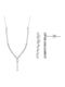 Kiriakos Gofas Set with Necklace & Earrings from White Gold 14K with Stones