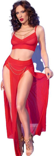 Chilirose Sexy Στολή Κόκκινη