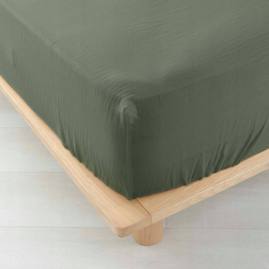 Douceur d'Intérieur Чаршаф Кралица с Ластик 160x200см. Зелен