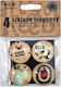 Glass Magnets Color Print 4pcs Fandy