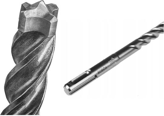 Bosch SDS Plus 7X Four-Cutting Edge Carbide Drill with SDS Plus Drill Top for Masonry 7mm / 12x1000mm
