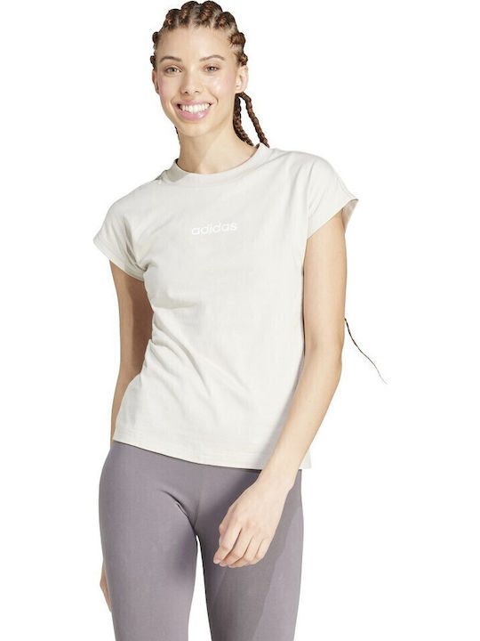 adidas Essentials Linear Women's Athletic Blouse Beige JC5819