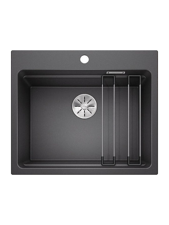 Blanco Drop-In Spüle aus Verbundgranulat mit Wasserhahn B60xT51cm Gray