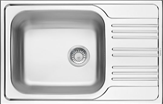 Deante Ένθετος Νεροχύτης Inox με Μπαταρία Μ50xΠ78cm Ασημί