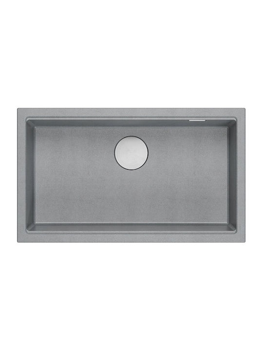 GraniteQ Drop-In Sink Inox Satin W76xD44cm Silver