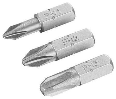 Set Biți Irwin 3 buc 25mm Ph1 Ph2 Ph3 Blister