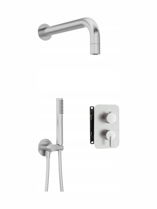 Deante Duschsäule ohne Armatur Silber