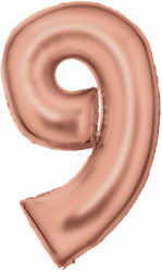 Nummer 9 Rose Gold Luftballons 86cm
