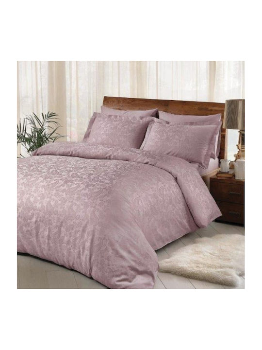 Set Husă de Pilotă Dublă cu 4 Fețe de Pernă & 1 Cearsaf 200x220 Liliac