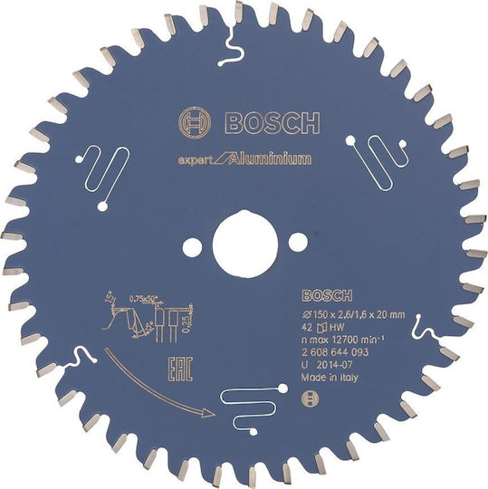 Bosch Δίσκος Κοπής Αλουμινίου με 42 Δόντια 150mm