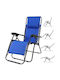 Outdoor Armchair Metallic Blue with Cushion