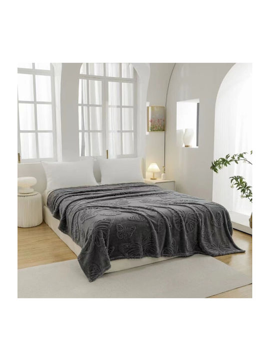 Pucioasa Κουβέρτα Fleece Διπλή 200x230εκ. Dark Gray