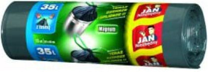 Jan Niezbędny Trash Bags Capacity 35lt with Drawstring 15pcs Green