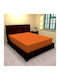 Pucioasa Cearceaf De Pat Single Cu Hugger Din Cauciuc 100x200+25cm Portocaliu