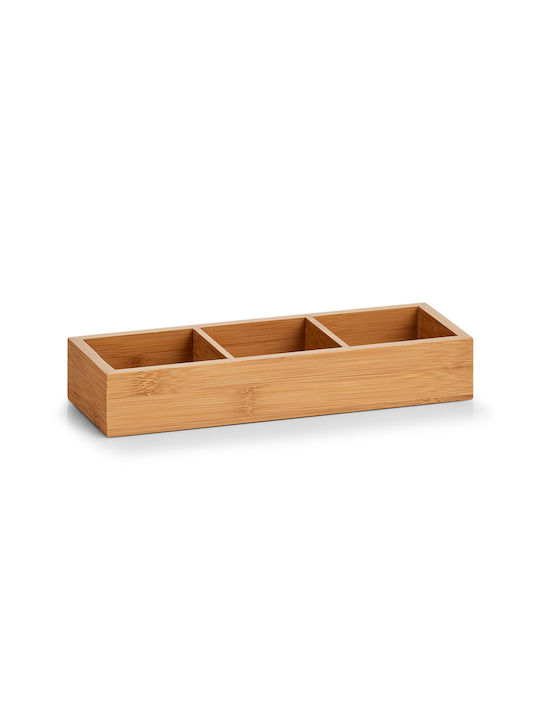 Zeller Box General Use with Lid Wooden Beige 28x4.5x4.5cm