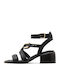 Morwyn Strap Din piele Sandale Negre