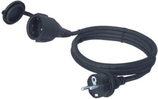 Konekto Удължителен кабел с прекъсвач с дължина 10м Waterproof Черен