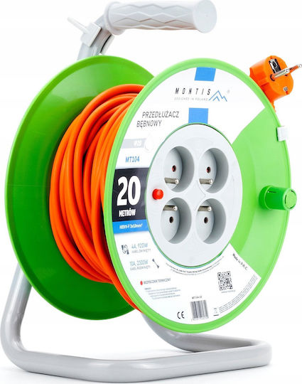 Montis Extension Reel Cord 3 x 1mm²/20m Orange