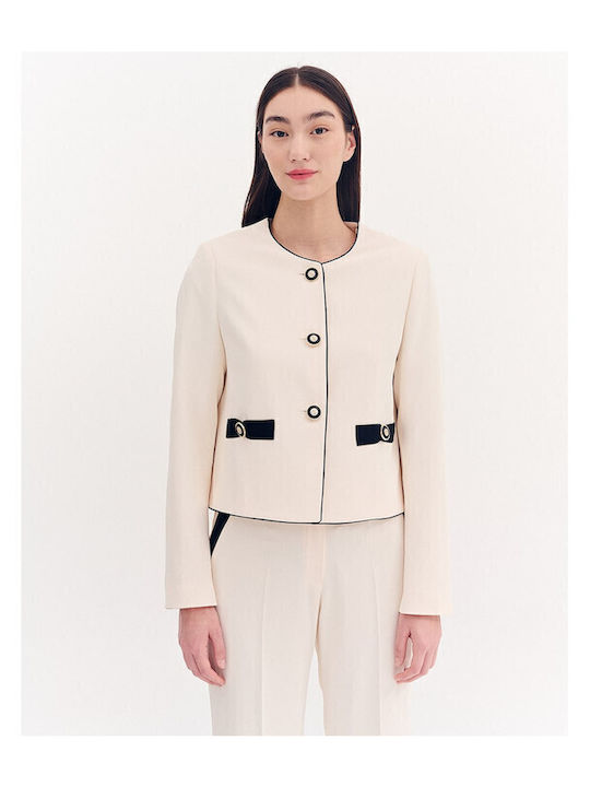 Forel Scurt Blazer pentru femei Sacou Vanilla