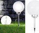 Saska Garden Set of 2 Stake Solar Lights Balls Cold White with Motion Sensor and Photocell