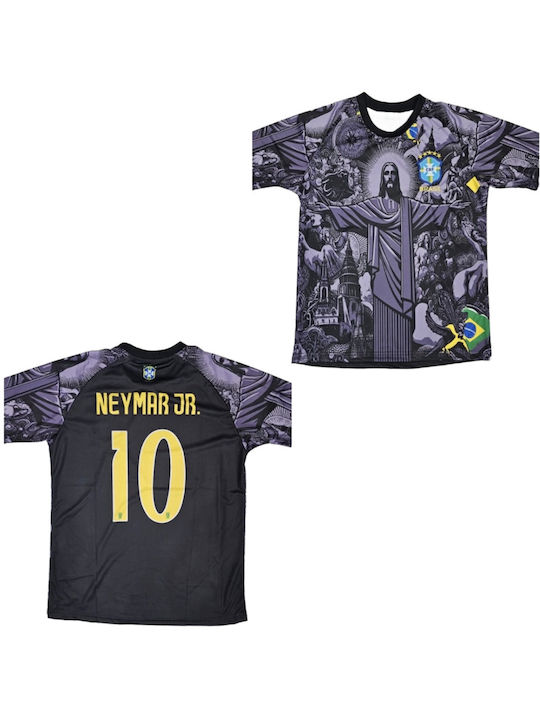 Tricou Neymar Jr Ediție Specială Brazilia Fotbal Negru Balón De Oro Unisex Fj703