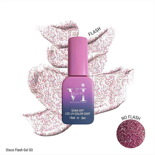Beauty VI Semipermanent Lac de Unghii 03 cu Glitter 15ml 1buc