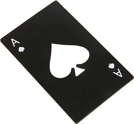 Aptel Stainless Steel Bottle Opener Card Shape Ace of Spades Black Da50