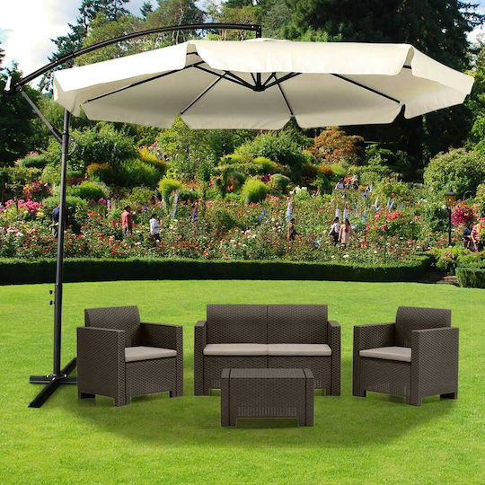 Garten- und Terrassen-Sonnenschirm Rundschreiben Aluminium Ecru Φ3m