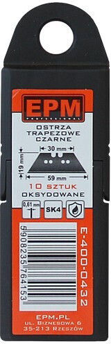 Epm Trapezoidal Blades 10 Pieces Black 1 Set