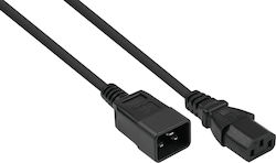 Alcasa IEC C20 / IEC C13 - IEC C20 / IEC C13 Cable 0.5m Μαύρο