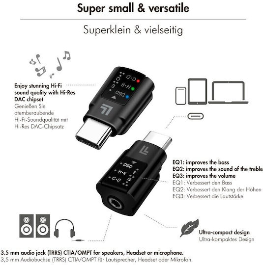 LogiLink Converter USB-C male to USB-C female 1pcs