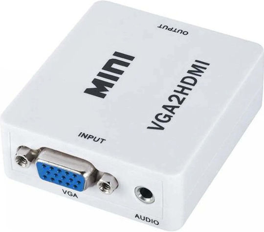 Converter HDMI / VGA / 3.5mm Male to HDMI / VGA / 3.5mm Female White Pieces 1