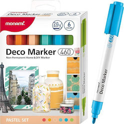 Monami Deco Marker B 460 Acryl-Dekorationsmarker 6 Pastellfarben Monami Deco Marker B 460 Acryl-Dekorationsmarker 6 Pastellfarben