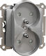 Schneider Electric Sedna Design Διπλή Χωνευτή Πρίζα Ρεύματος με Καπάκι Ασημί