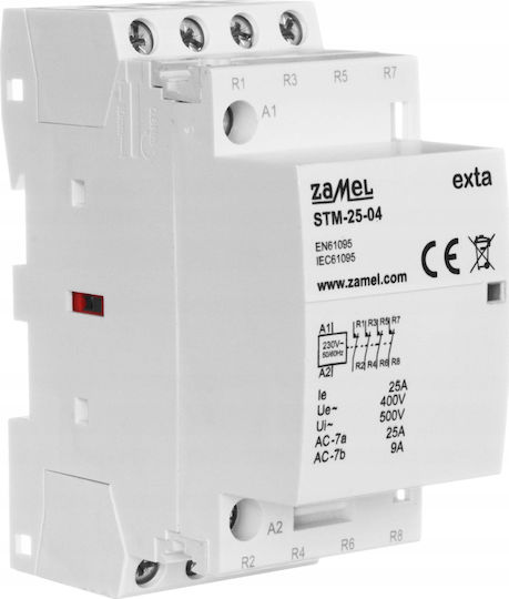 Zamel Модулни Инсталационни Контакти 25a 4r 230v Ac Тип Stm-25-04 Ext10000294