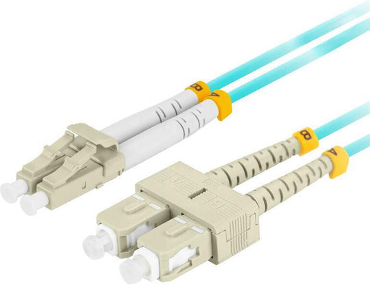 Lanberg Καλώδιο Οπτικής Ίνας LC/UPC-LC/UPC 0.5m Τιρκουάζ