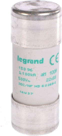 Legrand Cylindrical Fuse 100A Am Hpc 22 X 58mm 015096