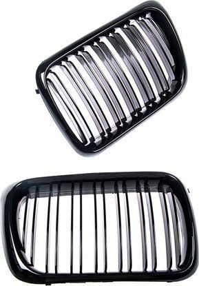 Mtuning Σπορ Μάσκα Διπλά Πτερύγια Gloss Black Bmw 3 E36 Compact Facelift 1996-1999