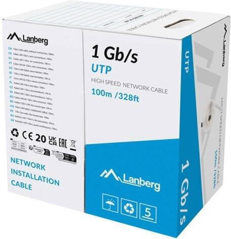 Lanberg U/UTP Cat.6 (Gigabit) Cablu de Rețea Ethernet 100m Gri