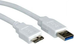 Value 11.99.8877 Regular USB 2.0 σε micro USB 3m Λευκό