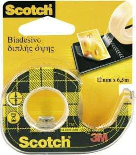 Scotch Αυτοκόλλητη Ταινία Διπλής Όψης Διάφανη 6.3mx12mm