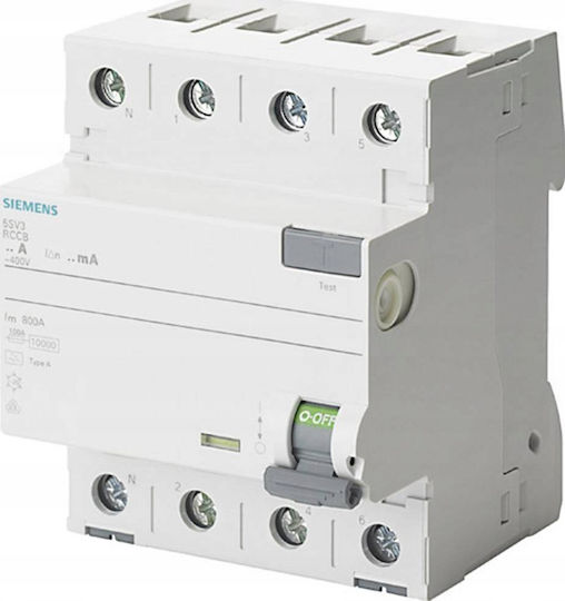 Siemens Ρελέ Ράγας Διαρροής 25A με Τάση 400V