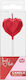 Candle Pick Heart Diamond Red 10.5x3.5cm