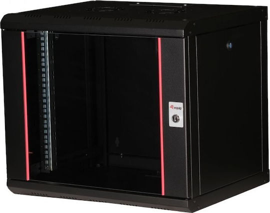 Equip Equip сървърен шкаф 19" 09U 600x450mm стъклена врата черен